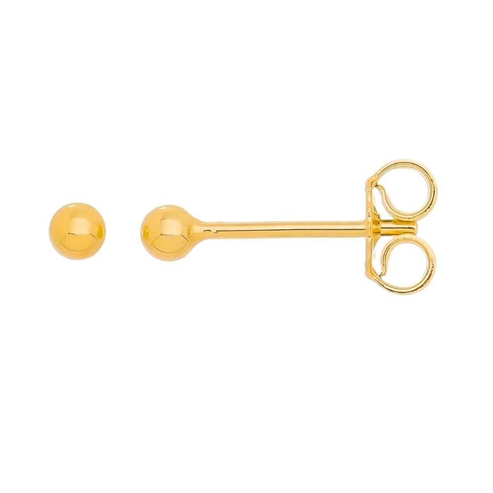 Brinco Infantil Banho de Ouro Bola 2,80mm Lisa Antialérgico 2 a 5 anos - Tuttiamore