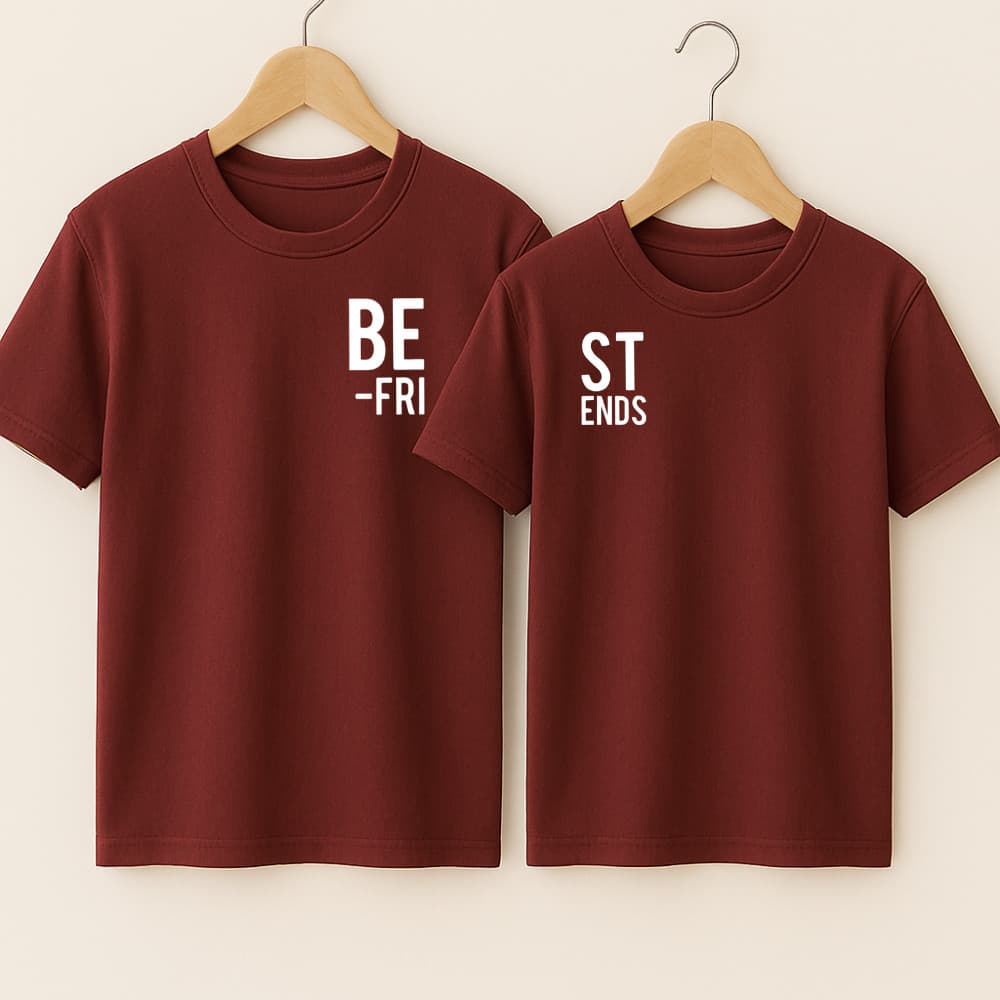 Camiseta Algodão Amizade Estampa Best Friends Metadinha Frase Completa Look Combinando Fofa Presente