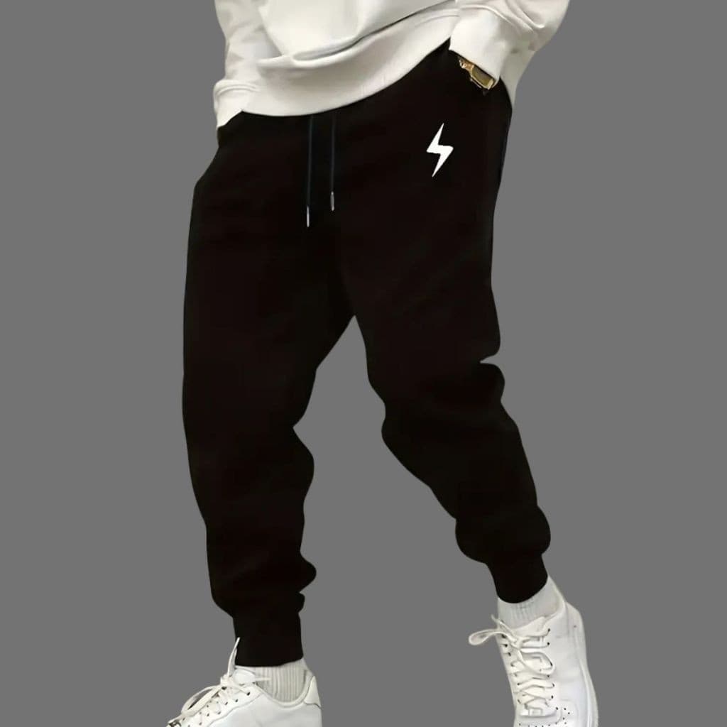 Calça Moletom Vestuario Raio Minimalista Casual Academia Algodão Confortavel Versatil Streetwear