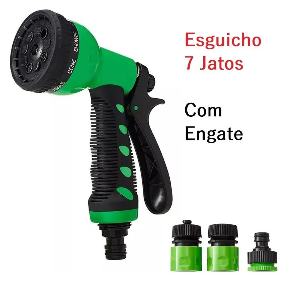 Esguicho p/ Mangueira De Jardim De Múltiplos com  7 Funções Esguicho com Engate