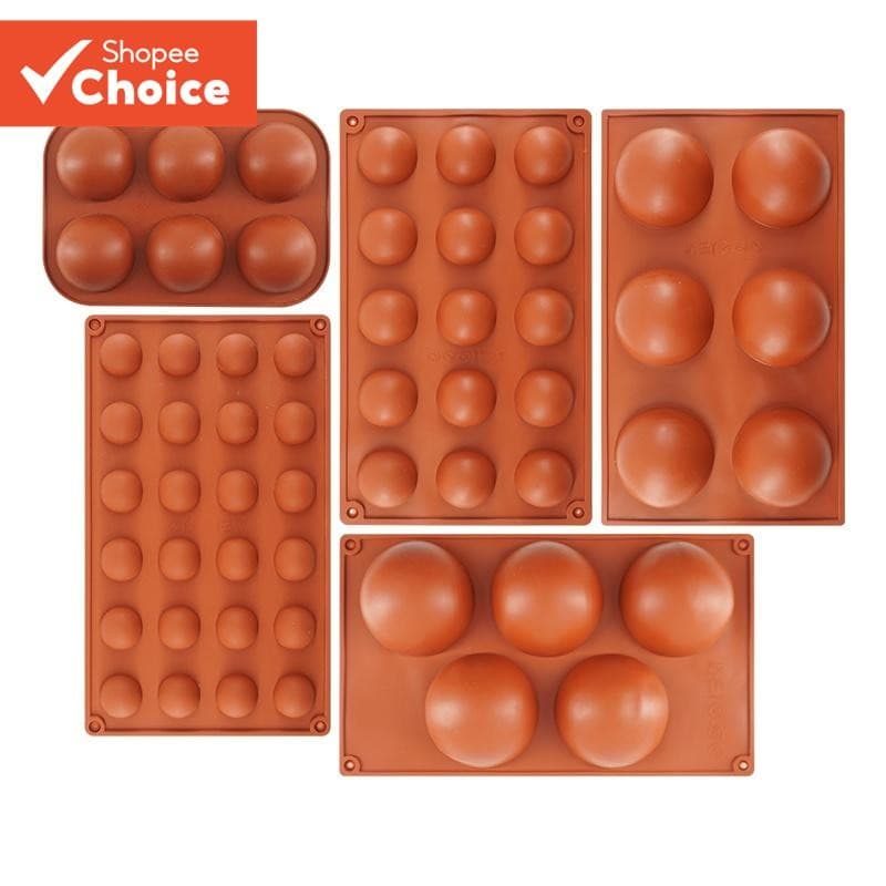 Molde De Silicone 3D Esfera Redonda De Meia Para Pudim De Chocolate Ferramentas De Acessórios De Cozinha