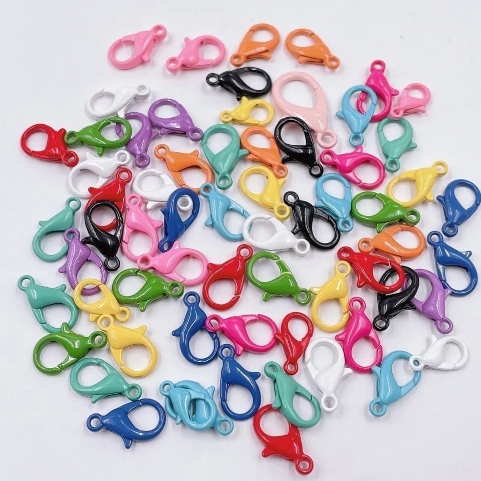 50 Pcs Fecho   Lagosta Colorido Liga Chaveiro Pulseira1