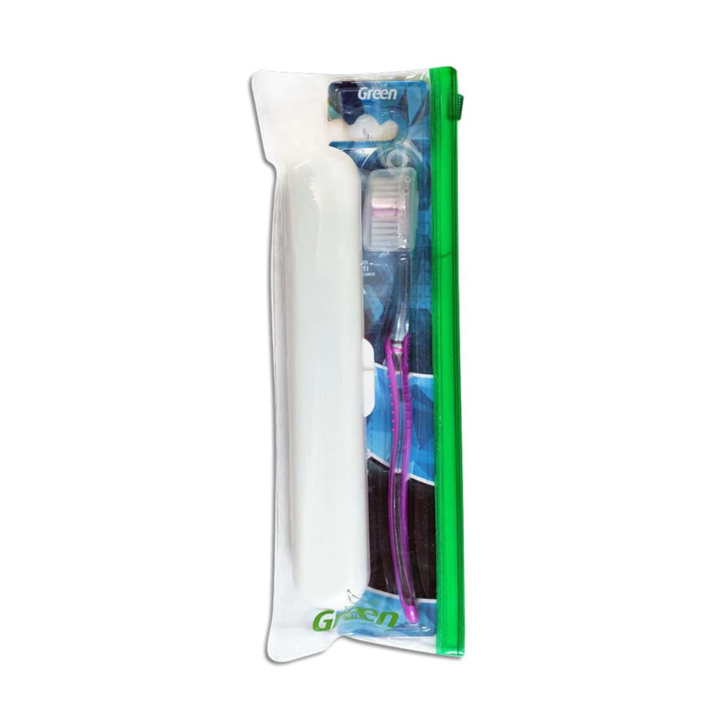 Escova de Dente Kit Pratico - Com Estojo e Nécessaire - Green