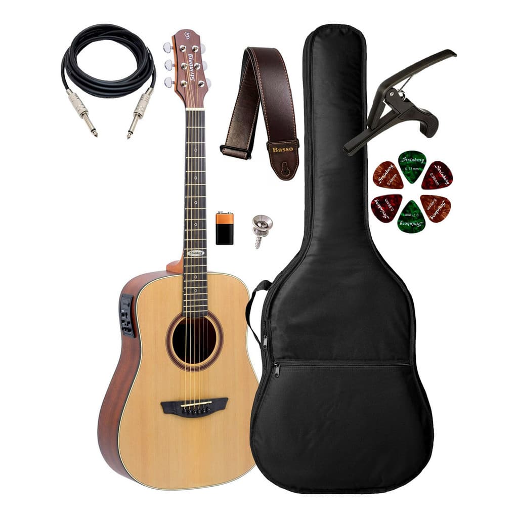 Violão Strinberg Small Sr200 Ns + Capa Luxo E Acessórios