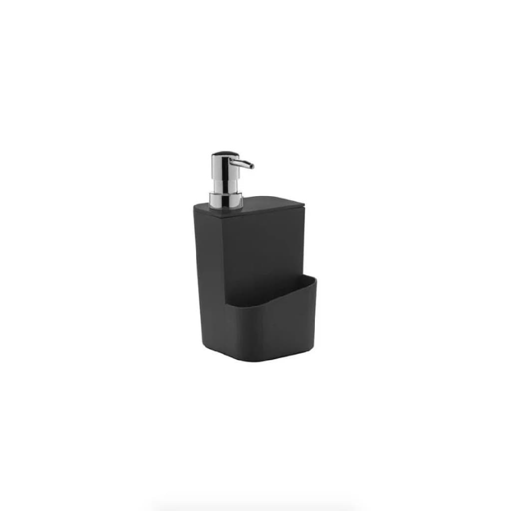 Dispenser Porta Detergente com Porta EsponjaTrium Preto Cromado 650 ml OU DT 500 PTF