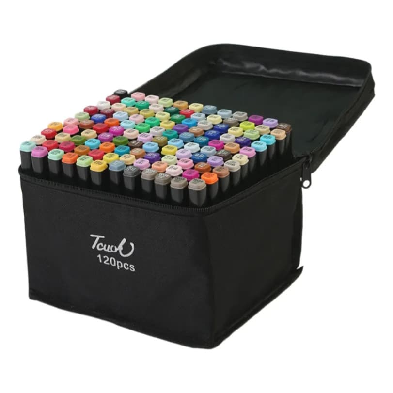 Bolsa De Canetinhas Marcador 120 Cores Permanente Ponta Dupla