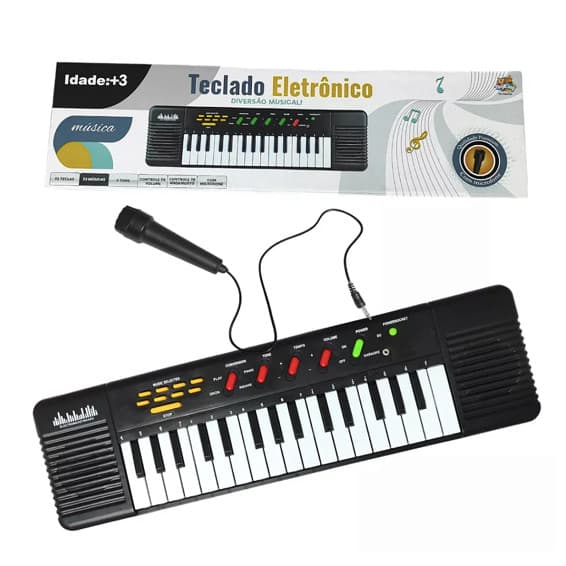 Teclado Eletrônico Infantil Com Microfone TK-AB2939 Toy King