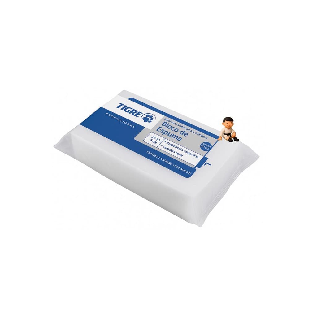 KIT COM 3 BLOCO DE ESPUMA MULTIUSO TIGRE 6CM X 13CM X 21CM
