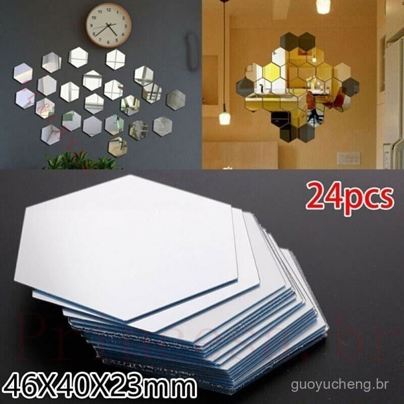 20 peças adesivos de parede espelho estrela 6.5*6.5cm-6 peças 5*5cm-7 peças 3.2*3.2cm-7 peças