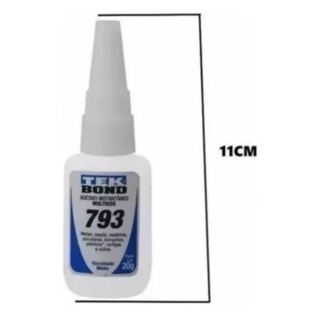 2 unidades Cola Instantanea 793 Adesiva Transparente 20g Tekbond