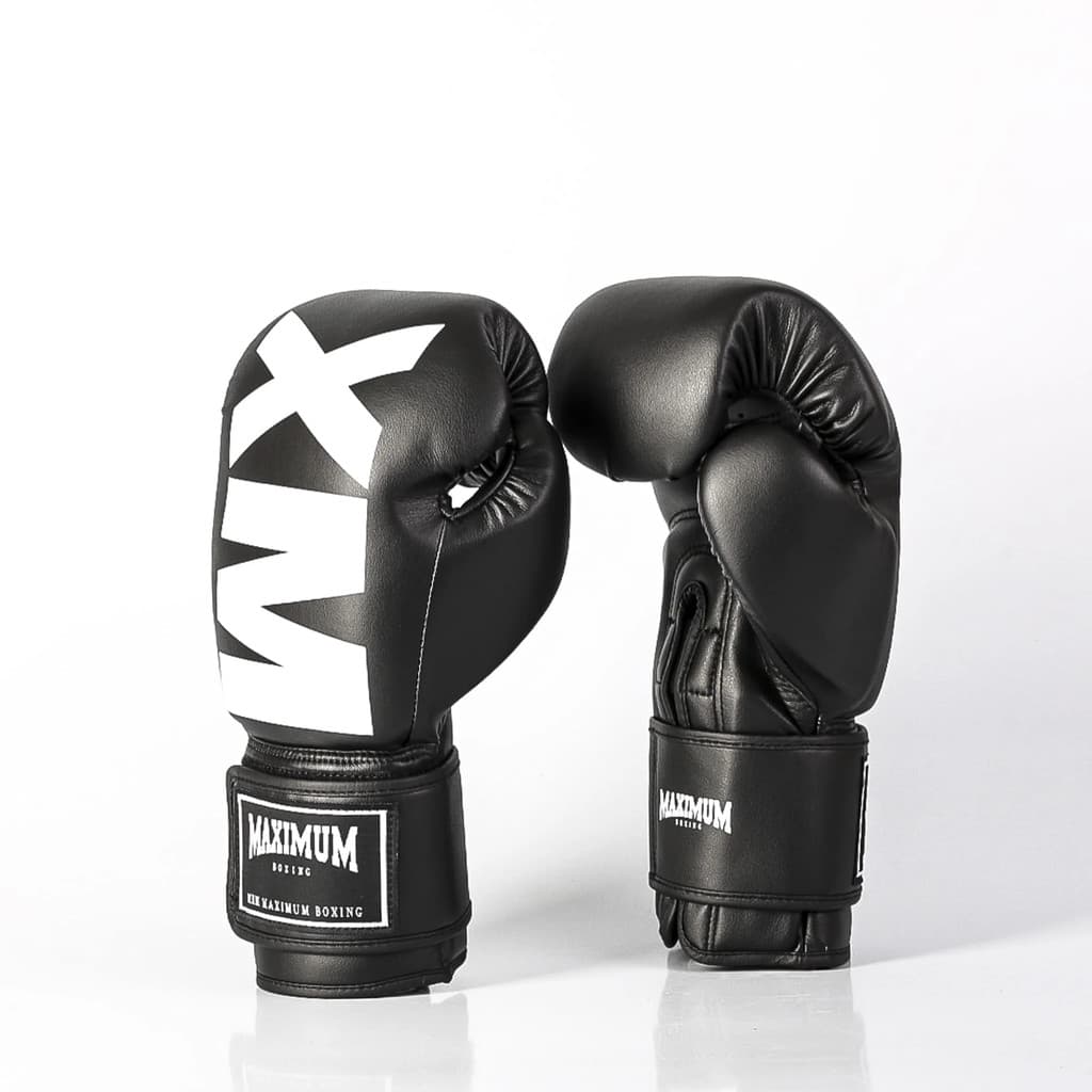 Luva Profissional de Boxe Preta & Branca Maximum MXM Power Face