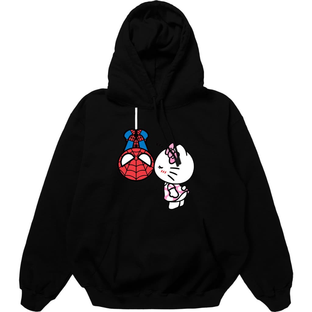 Moletom Blusa de Frio Canguru Unissex Com Capuz Homem Aranha Hello Kitty