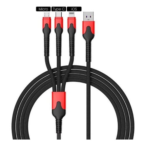 Cabo Carregador Turbo 3 In 1 Xiaomi Redmi Airdots Bluetooth Cor Variadas
