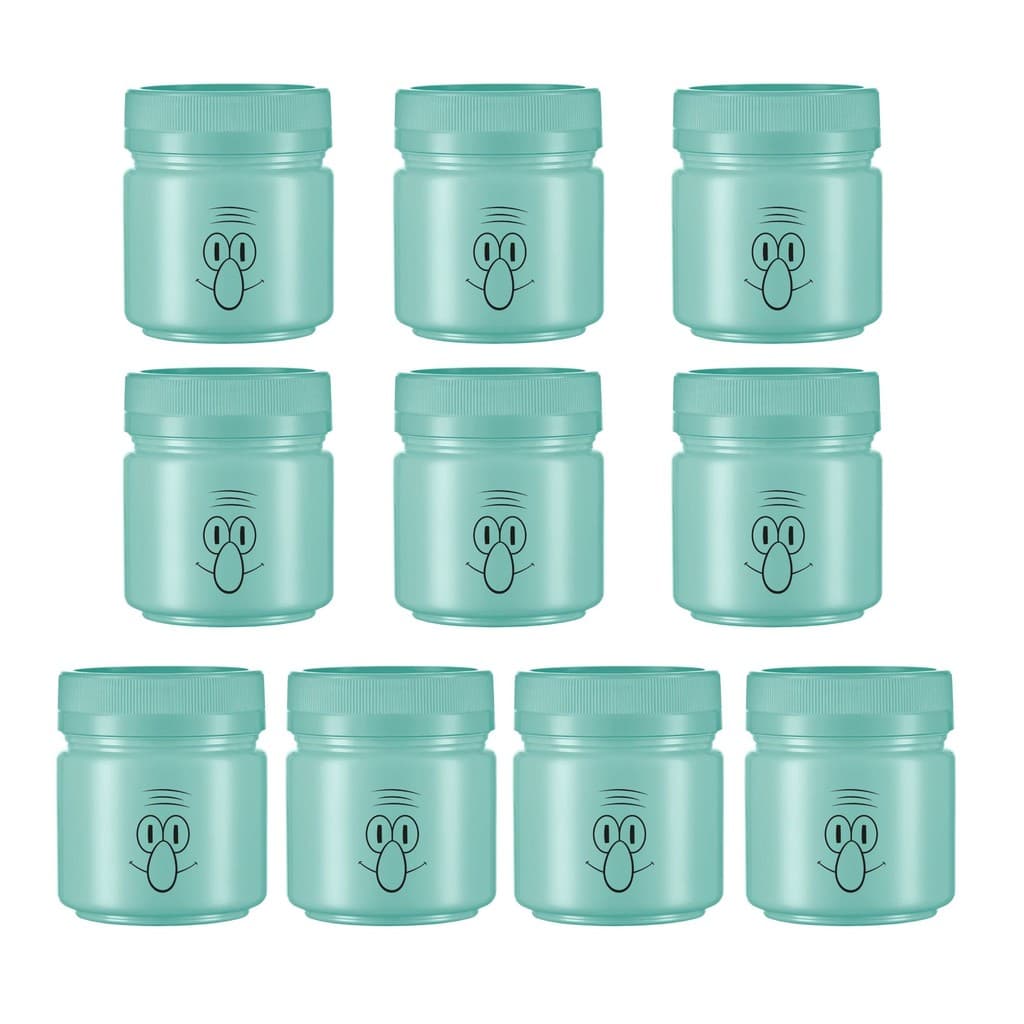 Kit 12 Pote Organizadores Plastico 150ml Lula Molusco Verde Claro Empilhável Coleção Bob Esponja