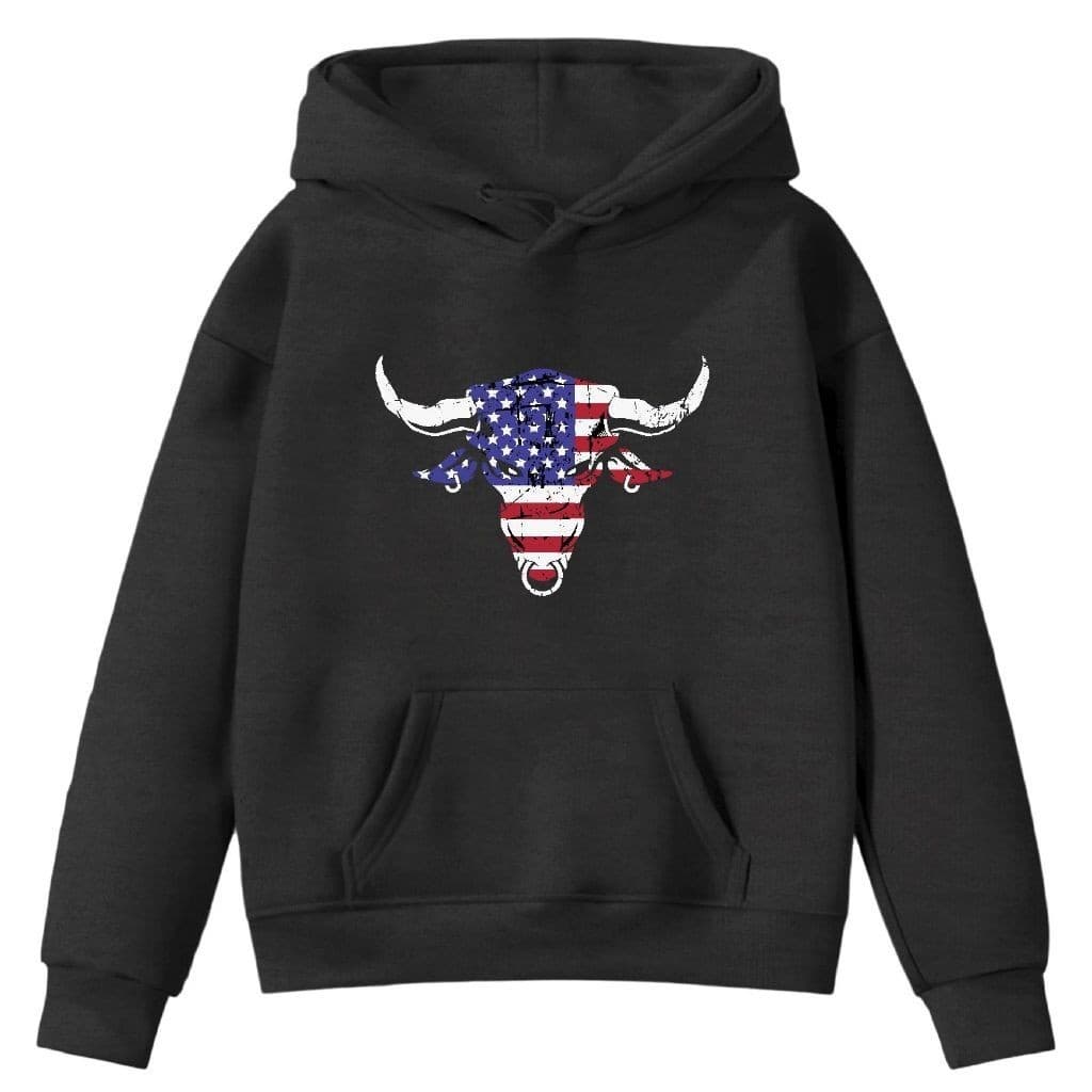Moletom Kids Infantil Touro USA Agro Country Farm Shopping Lazer Campo Bolso Canguru Capuz - Envio em 24H