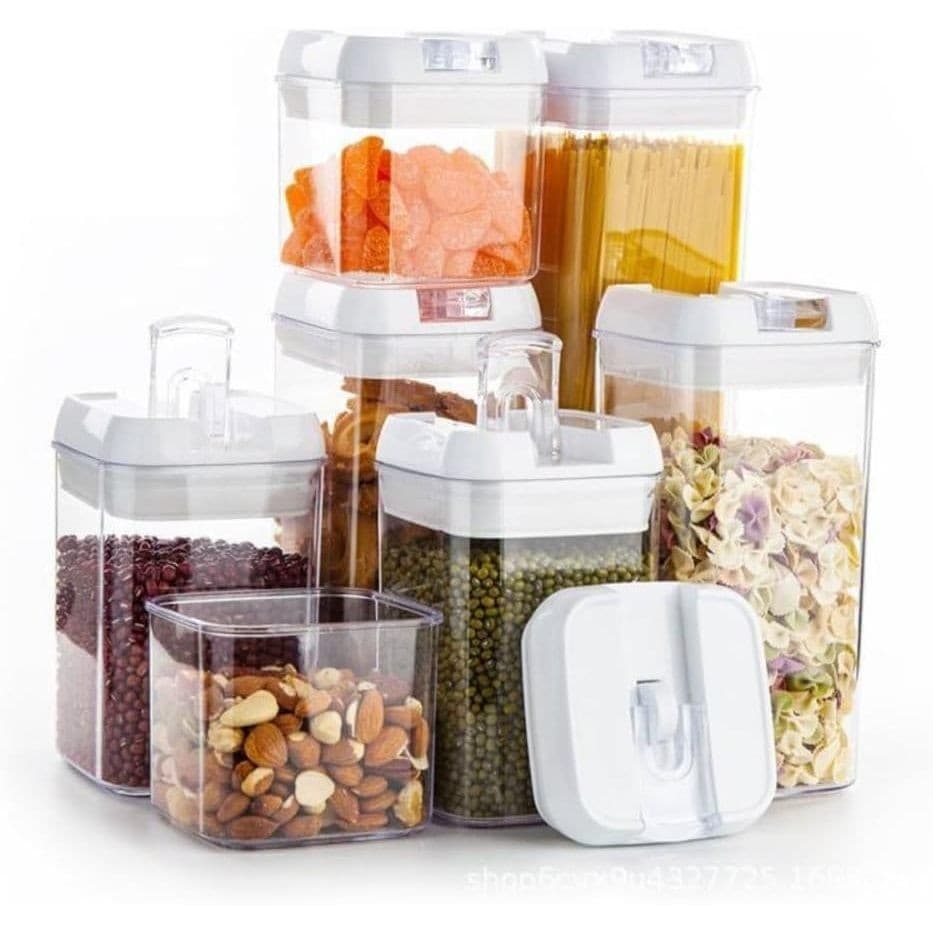 Kit 7 peças Potes Herméticos Acrílico Multiuso - Mantém os alimentos frescos Cozinha