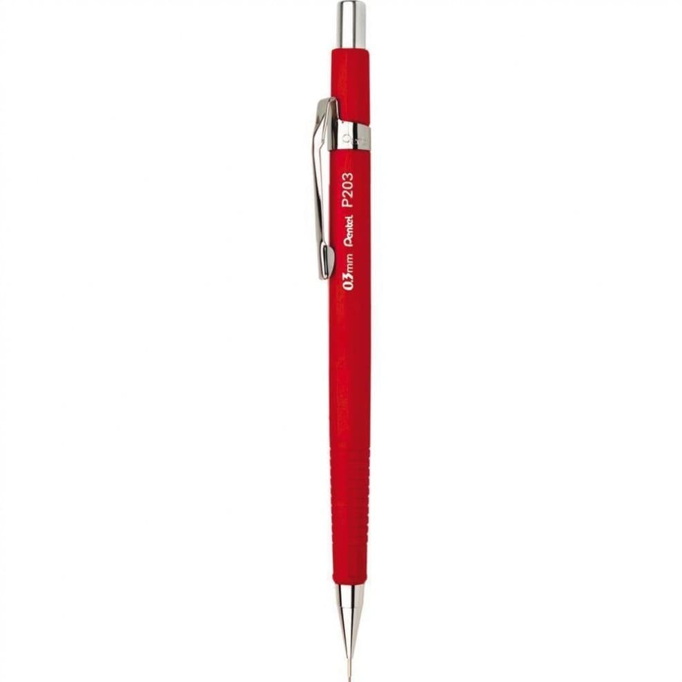 Lapiseira 0.3mm Vermelha Sharp P203 Pentel