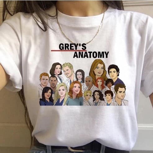 Camiseta Unissex Personagens Grey's Anatomy Moda Tumblr Adulto ao Plus Size TR