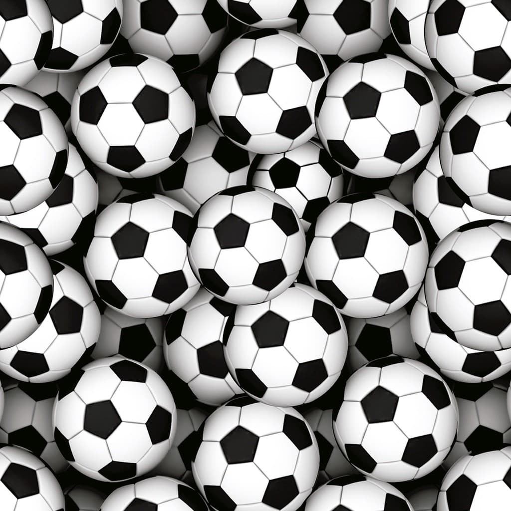 Adesivo Papel de Parede Infantil Menino Futebol Bolas Preto e Branco Rolo de 3 Metros Lavável