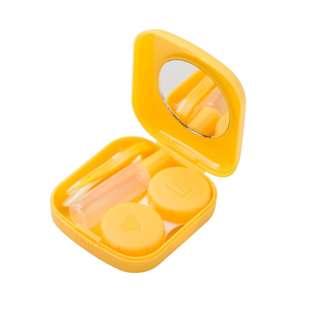 Estojo porta lentes Mini + Pinça e Ventosa Amarelo