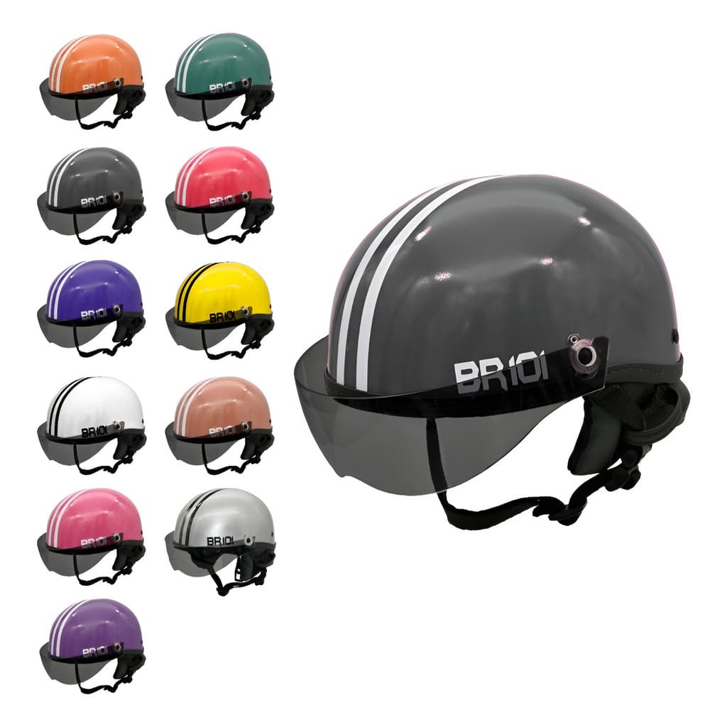 Capacete Coquinho Scooter E-bike Elétrica Fume Brilhante