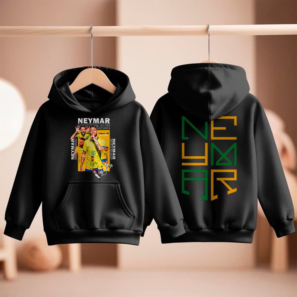 Blusa Moletom Infantil Neymar Junior NJR Futebol Menino Ney