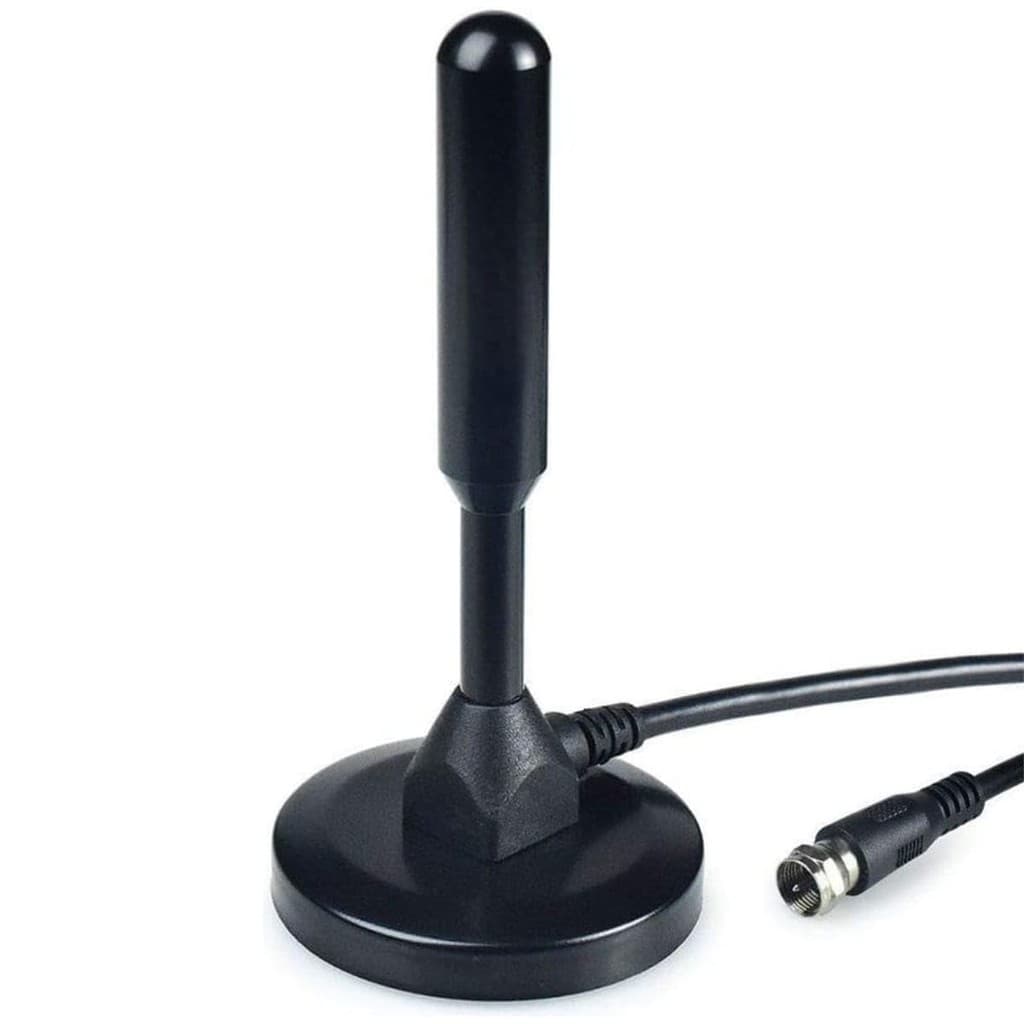 Antena Digital Amplificada HDTV/UHF/VHF Interna e Externa 5 Metros Base Imã prova d'água