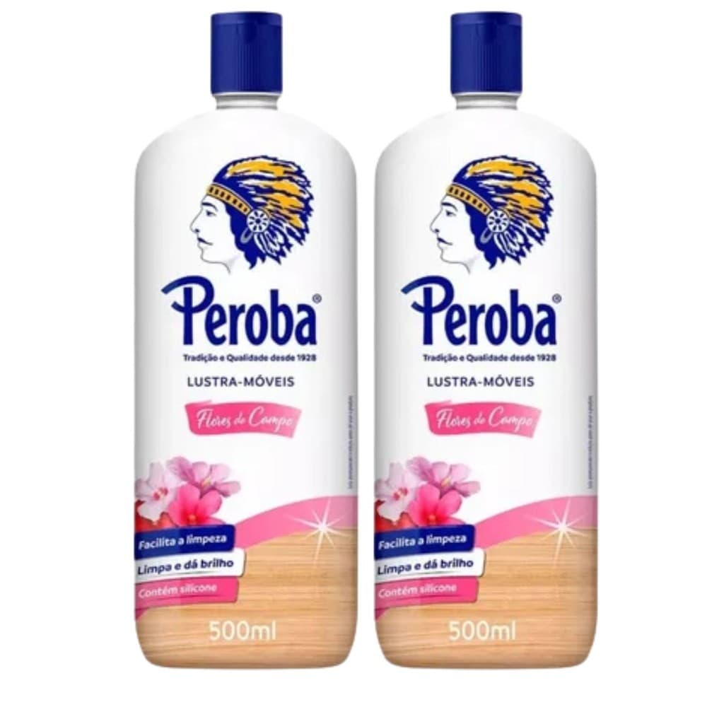 Kit 2 Lustra Móveis Flores Do Campo Peroba King Frasco 500ml