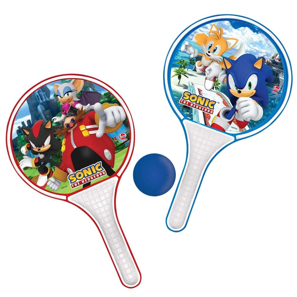 Jogo Praia Frescobol Kit 2 Raquetes E Bolinha Sonic Lider
