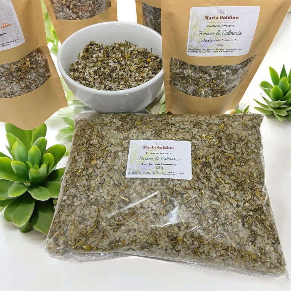 Escalda Pés 1kg Lavanda com Camomila Relaxante