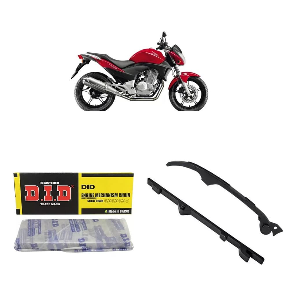 Kit Completo Corrente Comando + Tensor + Guia - Honda XRE 300 / CB 300