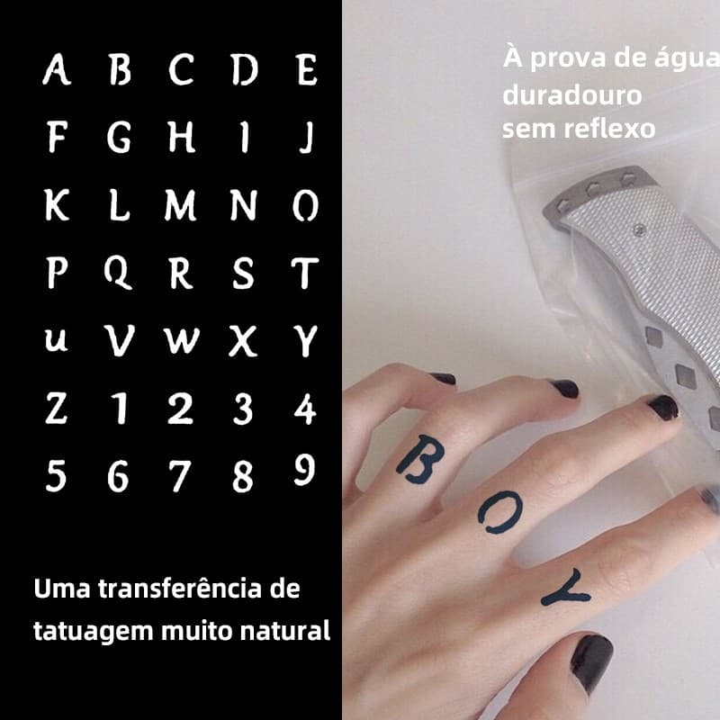 Adesivos Temporários Frescos de Tatuagem à Prova d'Água para Dedo Feminino
