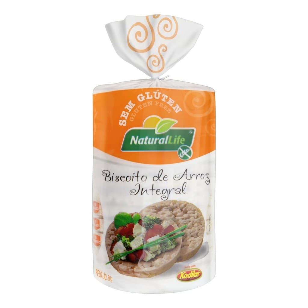 Natural Life biscoito de arroz integral 80g