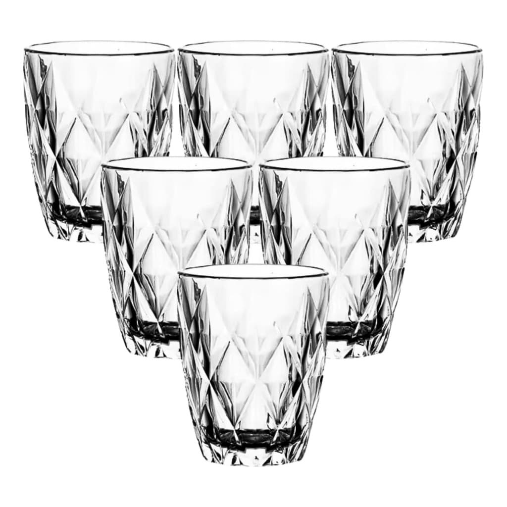JOGO 6 COPOS DIAMANTE DIAMOND 280 ML VIDRO RESISTENTE MESA