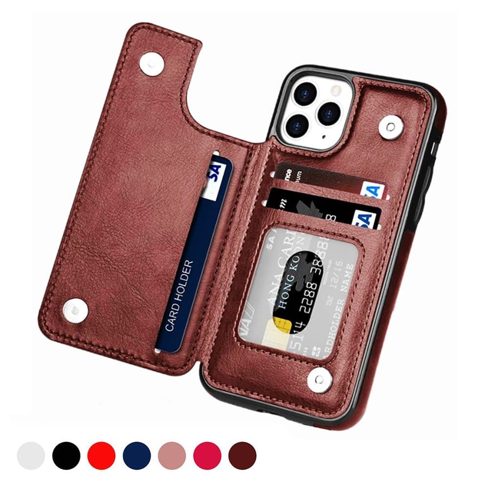 Capa Carteira De Couro PU Luxuosa Para iPhone 16 E 15 14 13 12 11 Pro Max