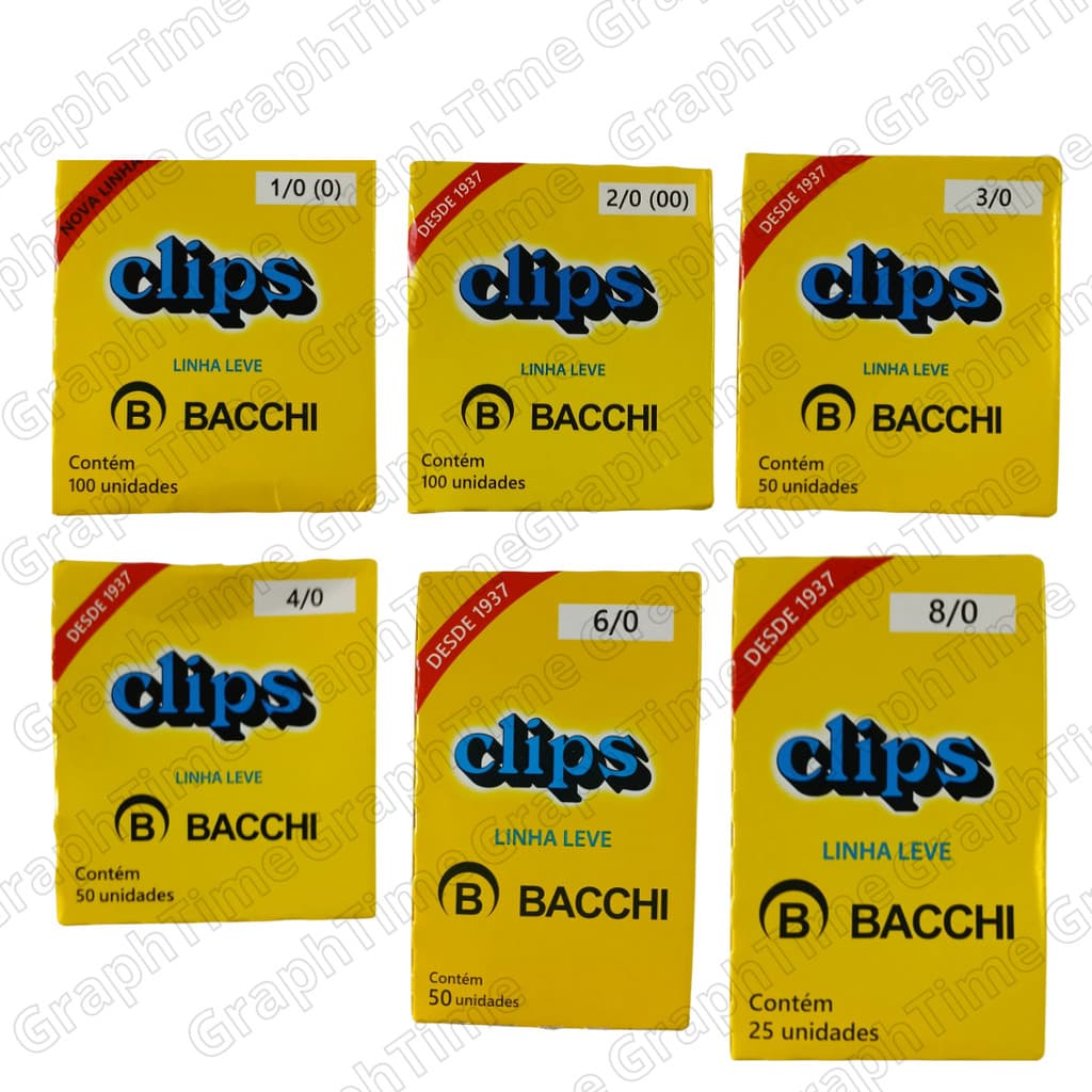 Kit de Clips Coloridos BACCHI - Vários Tamanhos
