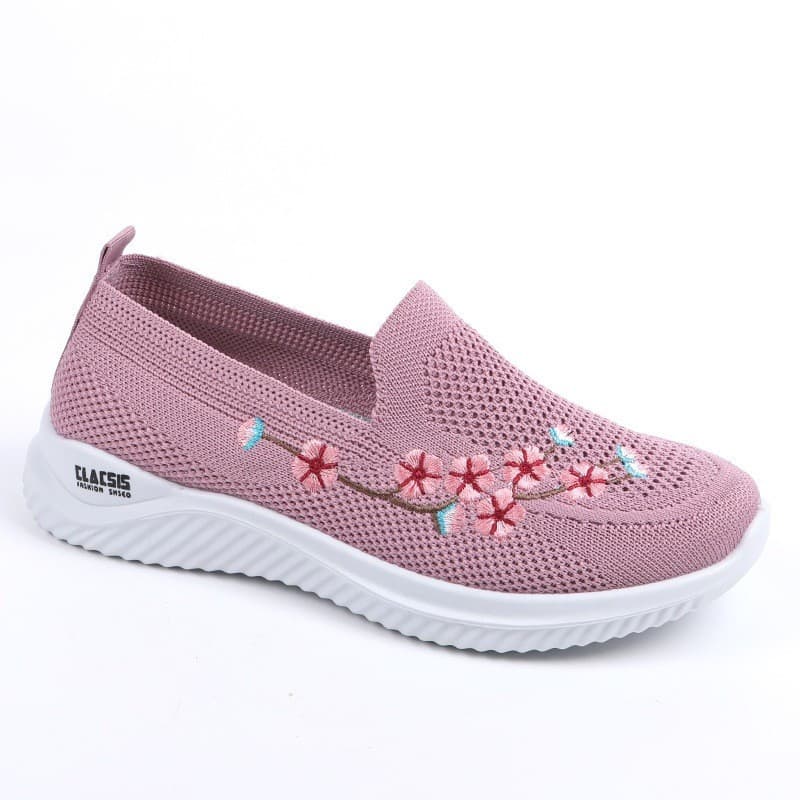 2025 Verão Novas Moda Feminina Confortável Sapatos Florais Macios Tênis Femininos de Cor Sólida 2H1T GHSD