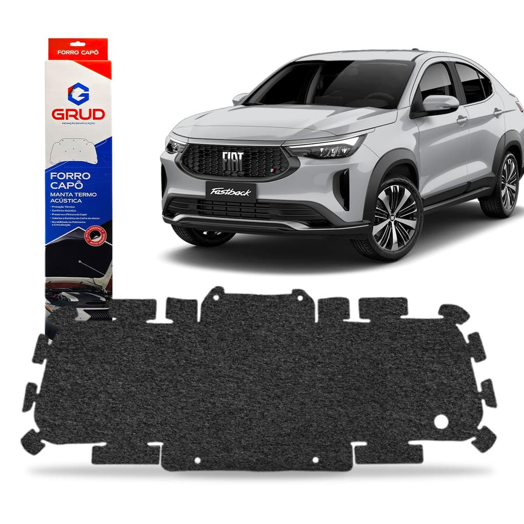 Manta Forro de Capô Reduz Ruído Motor Carro Fastback 22 A 26  Premium Isolamento Térmico Grud