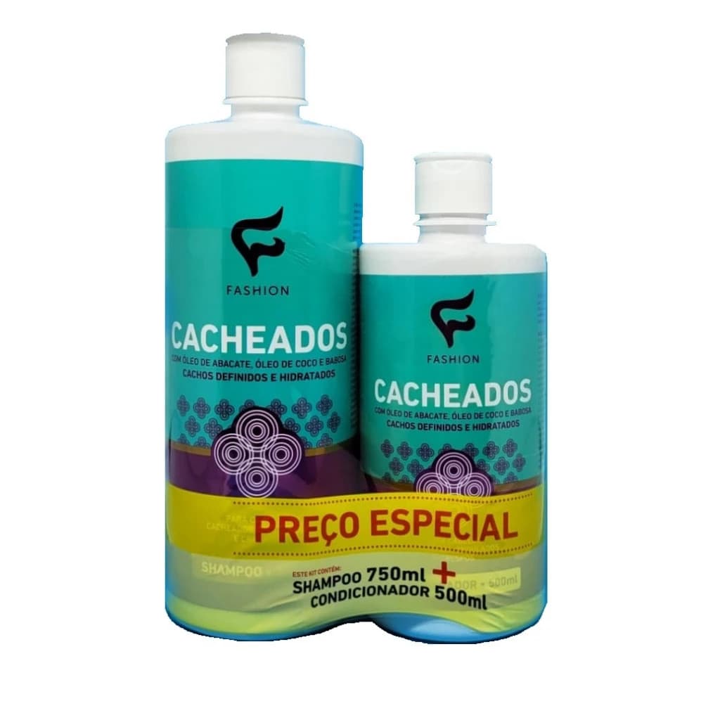 Shampoo para Cabelo Cacheado 750 Ml + Condicionador de Cabelo Cacheado 500ml - Fashion Cosméticos