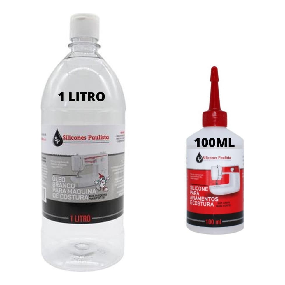 Óleo Branco Maquina Costura e Silicone Aviamento Linha 100ml