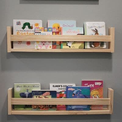2 Prateleira decoração Nicho Porta Brinquedos Livros Infantil - Madeira Pinus 60cm