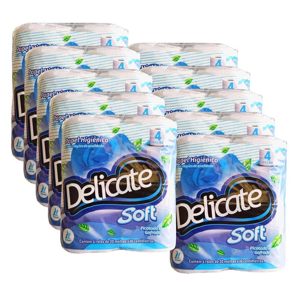 Papel Higiênico Delicate Macio Toque Suave 64 Rolos Fardo
