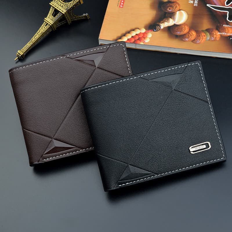 Carteira Masculina Curta, Porta-Moedas Multi-cartões, Carteira Casual Fashion, Carteira Masculina Fina de Três Dobras Ho