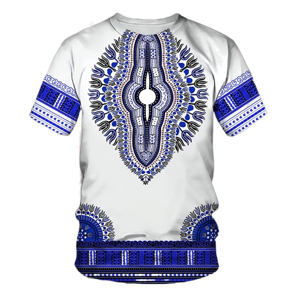 Roupas Masculinas Africanas Com Estampa 3D Dashiki Camiseta Tradicionais De Manga Curta Casual Retrô De Rua Étnica S