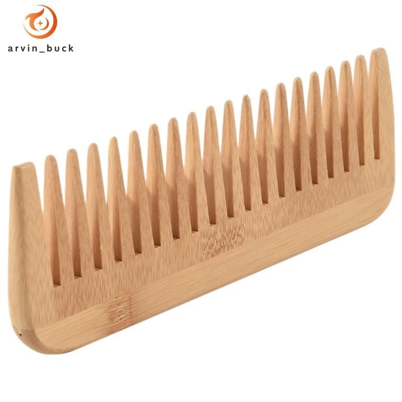 Pente De Madeira Maciça Grosso Dente Largo Portátil Estilo Massagem Anti-Estático Cabelo Sem Alça Cabeleireiro