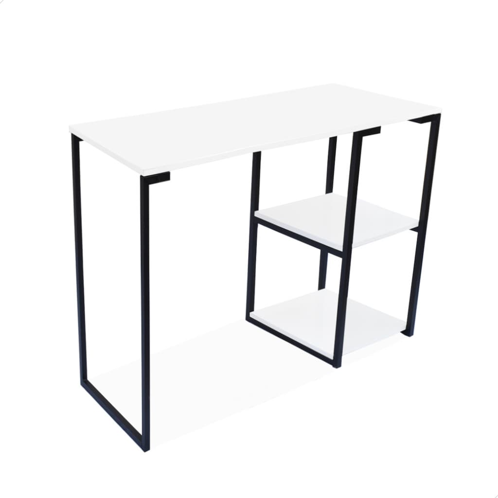 Mesa Cantinho do Café Nic 900 mm Base Preto Tampo Branco
