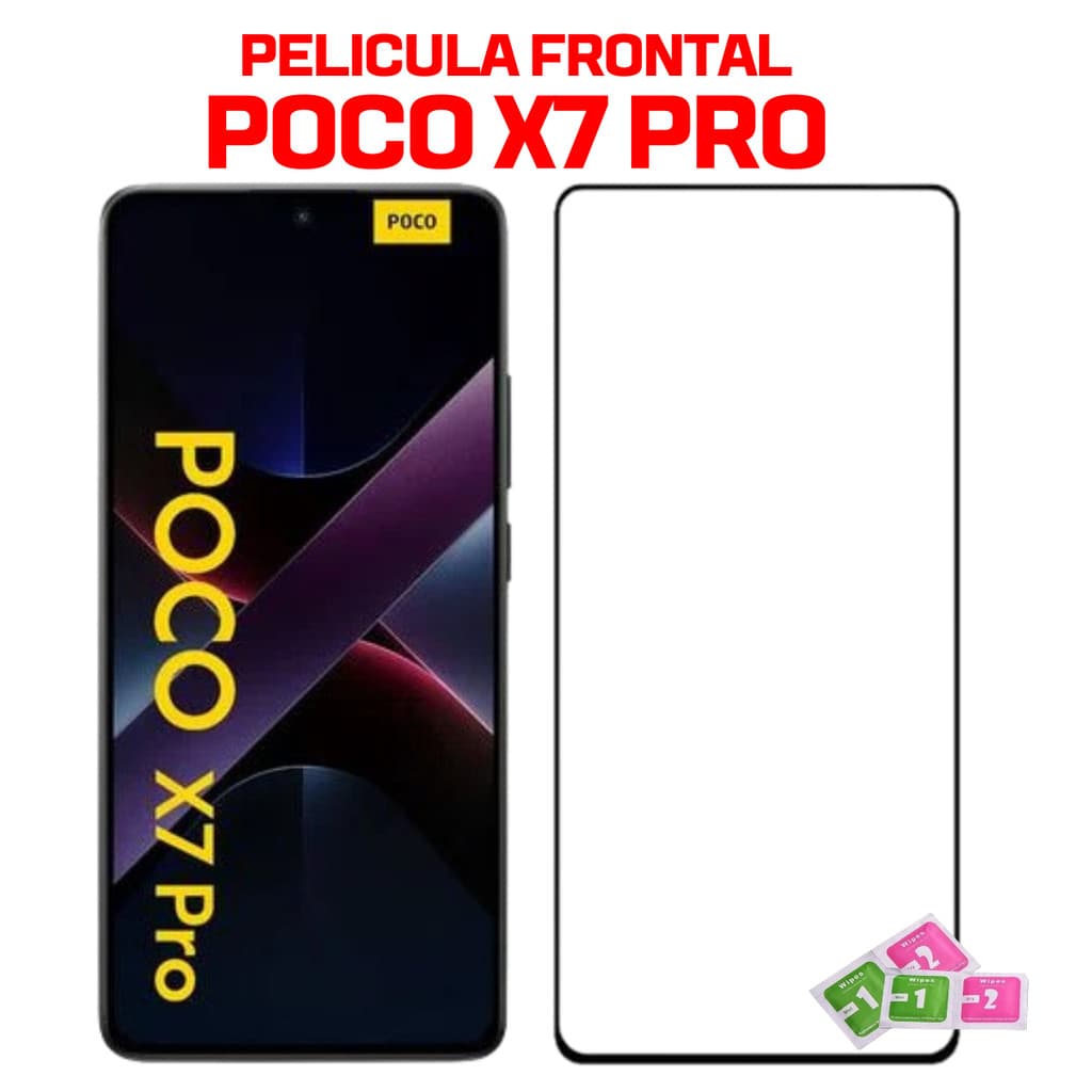 Combo 3 Peliculas Poco X7 Pro Frontal Completa Vidro 3d Temperado Kit Aplicação Envio Imediato