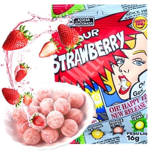 Balas Sour Strawberry - Importado