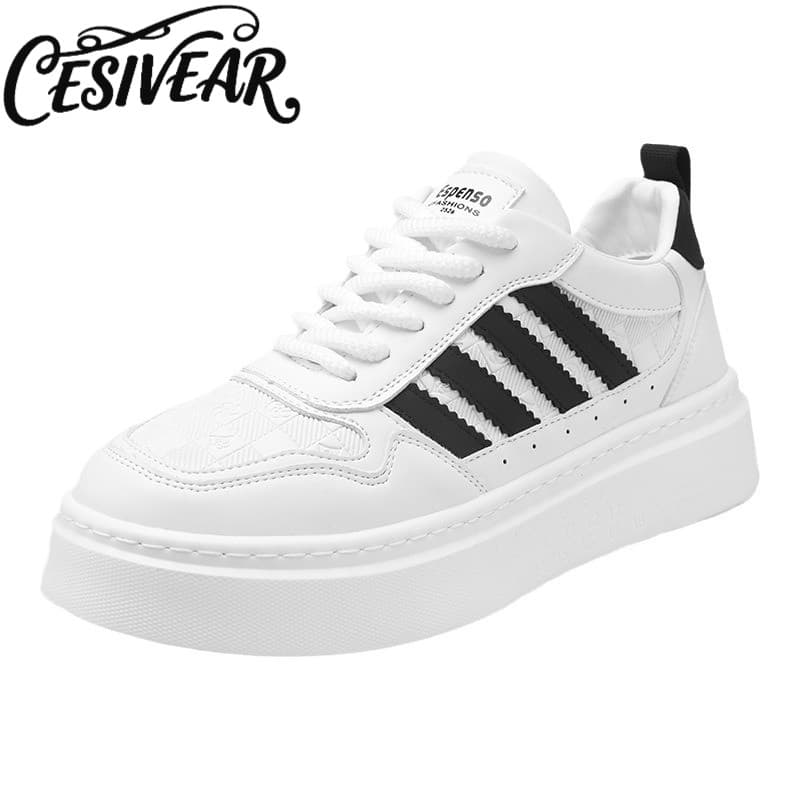 [CESIVEAR] Sapatos Masculinos 2025 Temporada de Verão Novos Sapatos Casuais Brancos Simples Niche Confortáveis Moda Vers