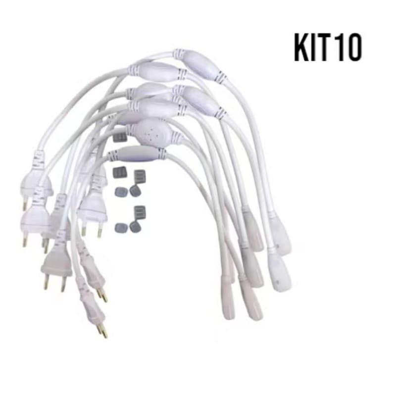Kit10 Conector Plug Tomada Fonte Mangueira 2835 Bivolt 4a | 8a